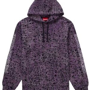 Supreme Marble Hooded Sweatshirt Purple